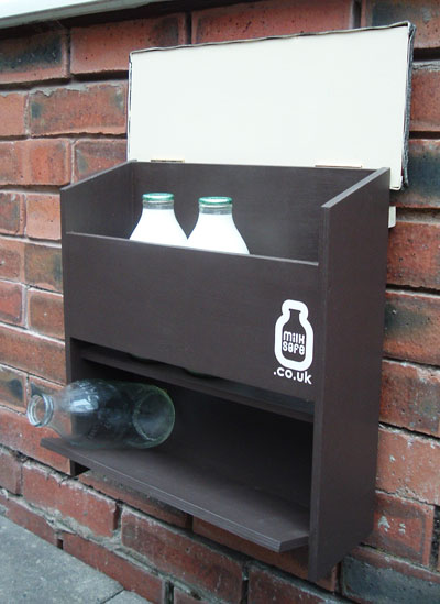 Milksafe milk bottle protector wall mounted milkman friendly
